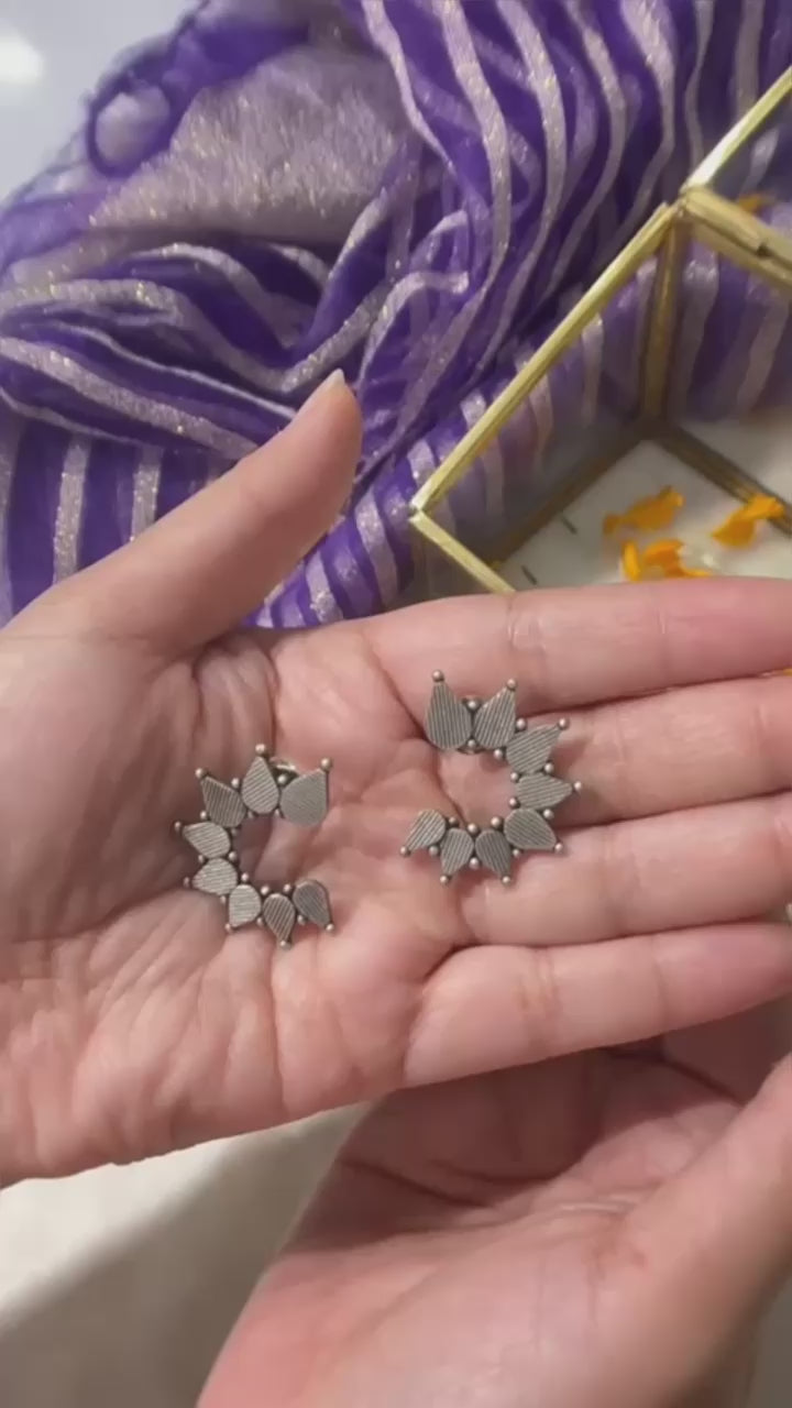 chaitra-oxidised-silver-earrings